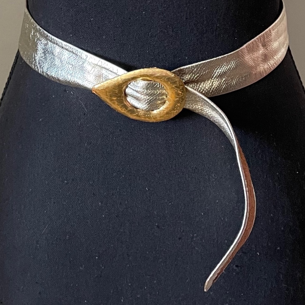 Vintage Silver Leather Belt